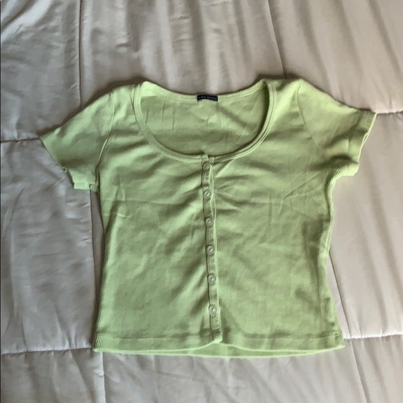 Brandy Melville Tops - Brandy Melville green button down shirt